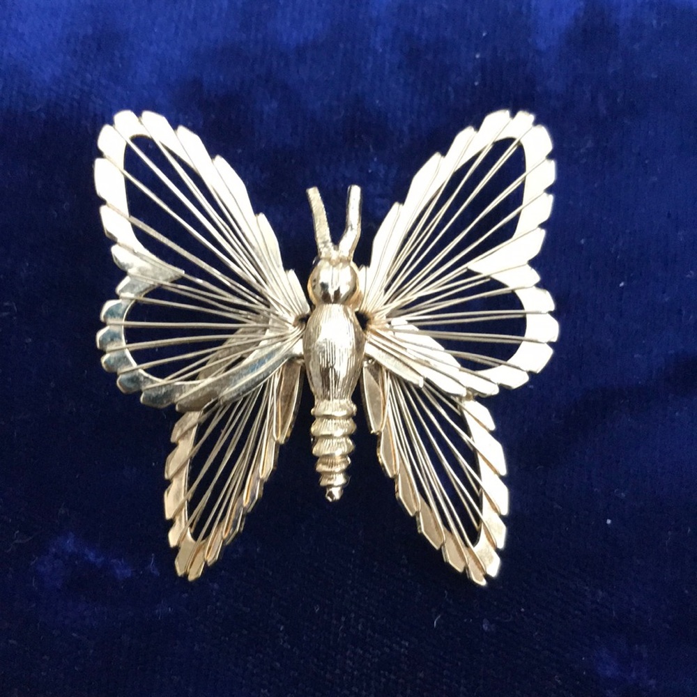 Monet Gold Butterfly Brooch